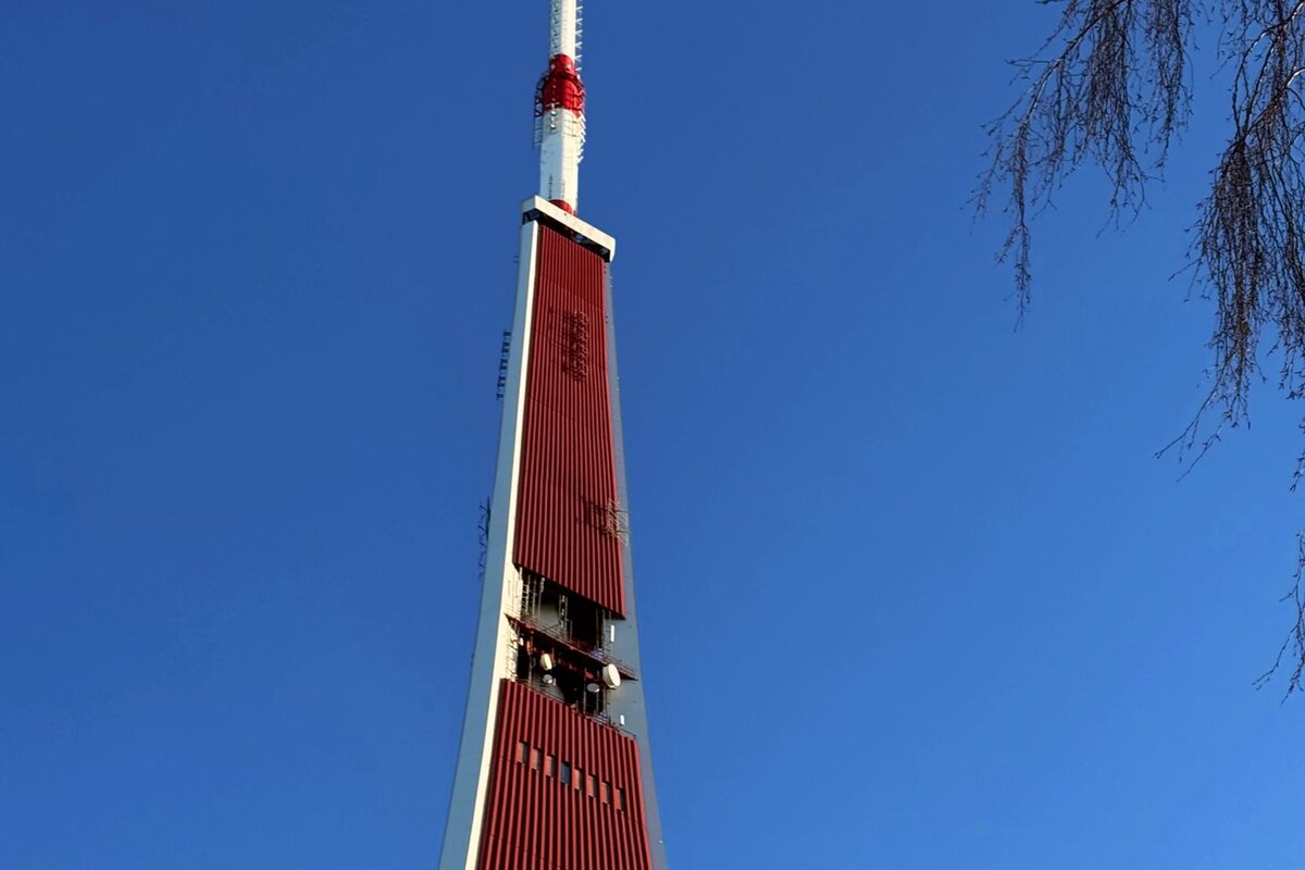 Riga's 368.5 m TV Tower — the tallest free-standing structure in the European Union.