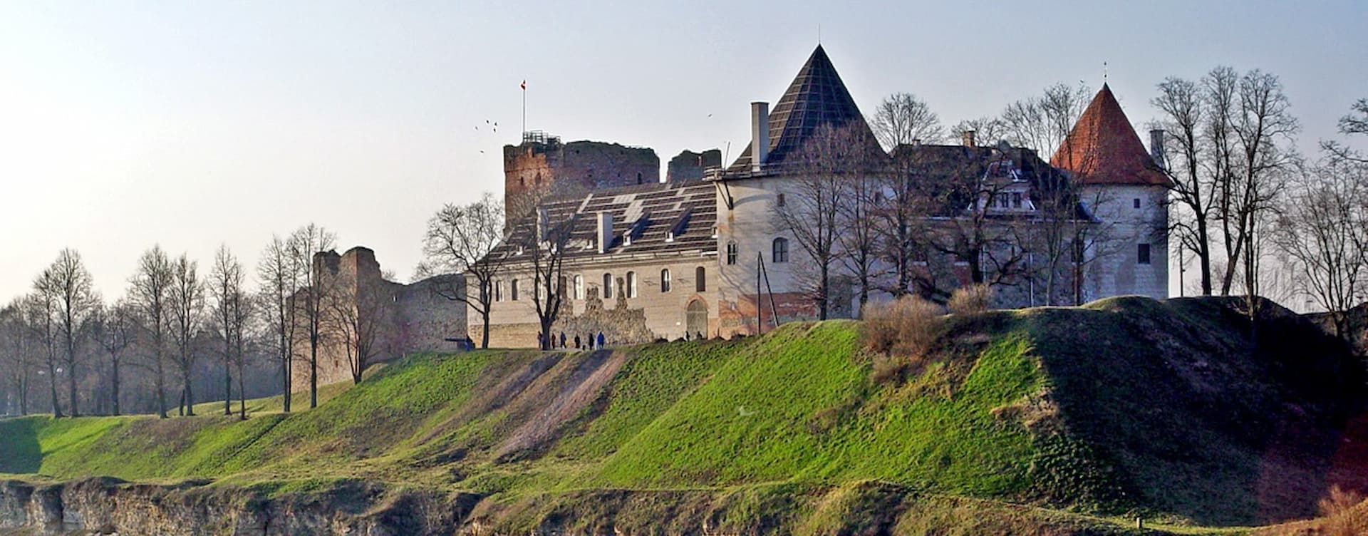Bauska Castle perched above the river confluence in Latvia