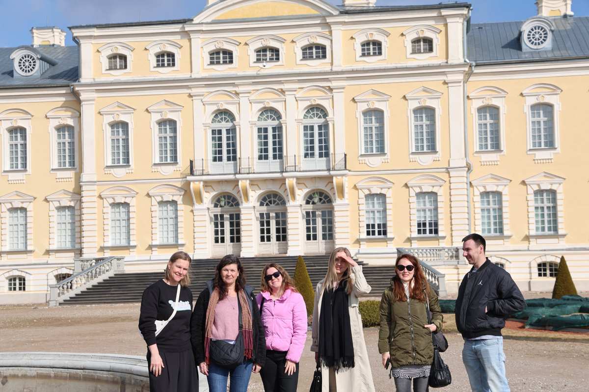 Rundāle Palace south façade with the formal French gardens